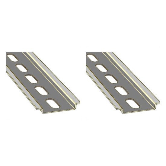 Kit C/2 - Suporte Disjuntor Din Trilho Perfurado 1M Inox ... Kit C/2 - Suporte Disjuntor Din Trilho Perfurado 1M Inox ...