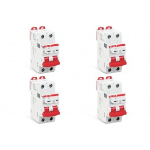 Kit C/4 - Disjuntor Steck Din Bipolar 04A   Sdd62C04