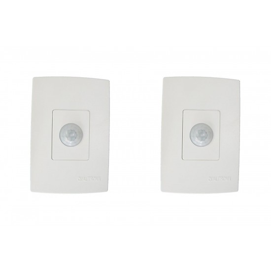 Kit C/2 - Sensor Qualitronix Parede Embutir Foto 180° Bra...