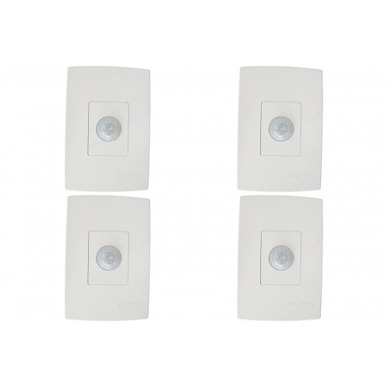 Kit C/4 - Sensor Qualitronix Parede Embutir Foto 180° Bra...