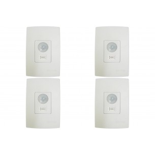 Kit C/4 - Sensor Qualitronix Parede Embutir Foto 180° Com...