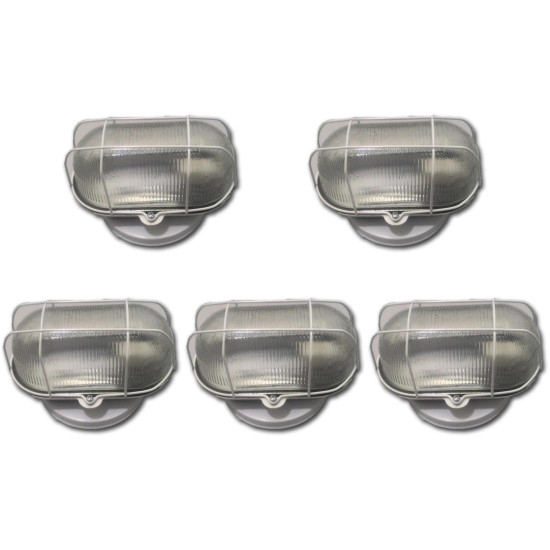 Kit C/5 - Luminaria Tartaruga Chapa Elite Branca Com Vidr... Kit C/5 - Luminaria Tartaruga Chapa Elite Branca Com Vidr...