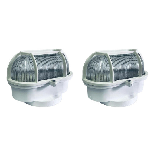 Kit C/2 - Luminaria Tartaruga Pvc Shintech Branca Com Vid... Kit C/2 - Luminaria Tartaruga Pvc Shintech Branca Com Vid...