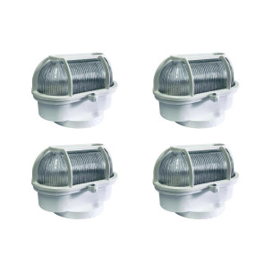 Kit C/4 - Luminaria Tartaruga Pvc Shintech Branca Com Vid...