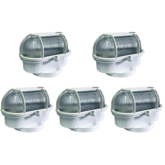 Kit C/5 - Luminaria Tartaruga Pvc Shintech Branca Com Vid... Kit C/5 - Luminaria Tartaruga Pvc Shintech Branca Com Vid...