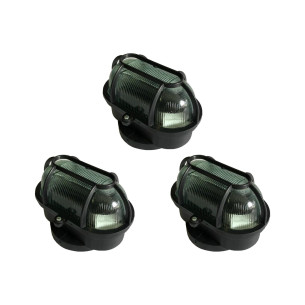 Kit C/3 - Luminaria Tartaruga Pvc Shintech Preta Com Vidr...