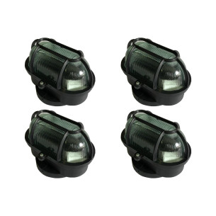 Kit C/4 - Luminaria Tartaruga Pvc Shintech Preta Com Vidr...