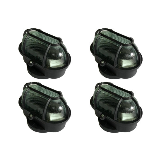 Kit C/4 - Luminaria Tartaruga Pvc Shintech Preta Com Vidr... Kit C/4 - Luminaria Tartaruga Pvc Shintech Preta Com Vidr...