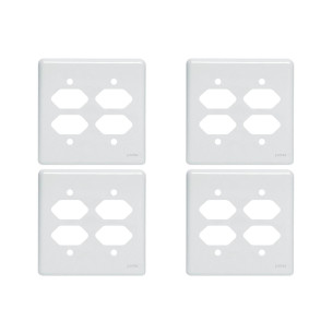 Kit C/4 - Placa Perlex Branca 4X4 (4 Tomadas) 23Pl22T 23P...