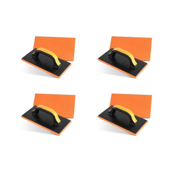Kit C/4 - Desempenadeira Pvc Roma 14X27 Com Borracha Pret...