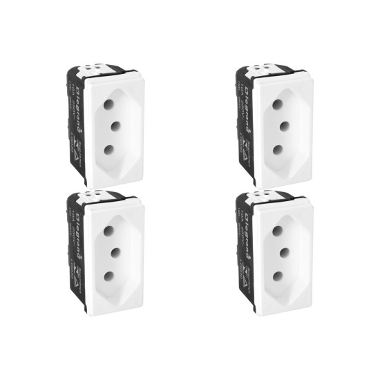 Kit C/4 - Modulo Pial Pop Branco 1 Tomada 10A Lg030