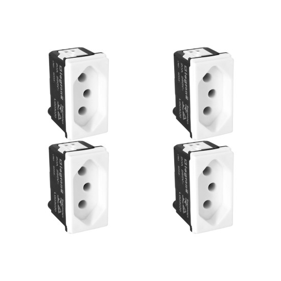 Kit C/4 - Modulo Pial Pop Branco 1 Tomada 20A Lg03020