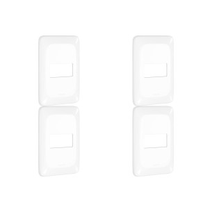 Kit C/4 - Placa Pial Pop Branca 4X2(1Modulo Horizontal) L...