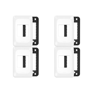 Kit C/4 - Placa Pial Pop Branca 4X2(2Modulo Horizontal) L...