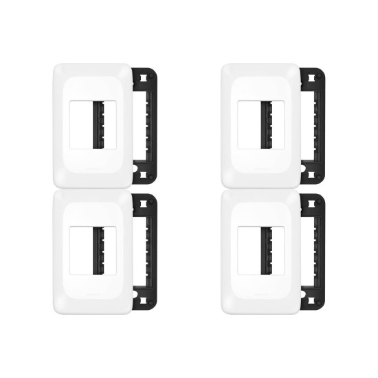 Kit C/4 - Placa Pial Pop Branca 4X2(2Modulo Horizontal) L...