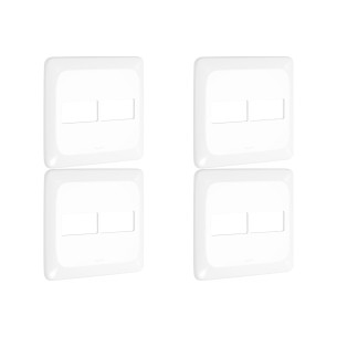 Kit C/4 - Placa Pial Pop Branca 4X4 (1+1 Horizontal) Lgp42