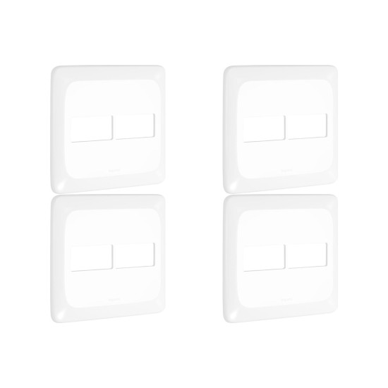 Kit C/4 - Placa Pial Pop Branca 4X4 (1+1 Horizontal) Lgp42