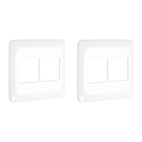 Kit C/2 - Placa Pial Pop Branca 4X4 (2+2 Horizontal) Lgp44 Kit C/2 - Placa Pial Pop Branca 4X4 (2+2 Horizontal) Lgp44