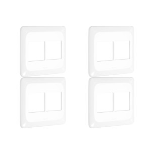 Kit C/4 - Placa Pial Pop Branca 4X4 (2+2 Horizontal) Lgp44