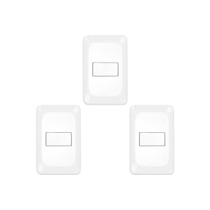 Kit C/3 - Conjunto Pial Pop 4X2 Branco Com Placa (1Simple...