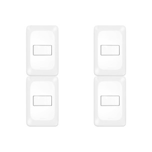 Kit C/4 - Conjunto Pial Pop 4X2 Branco Com Placa (1Simple...