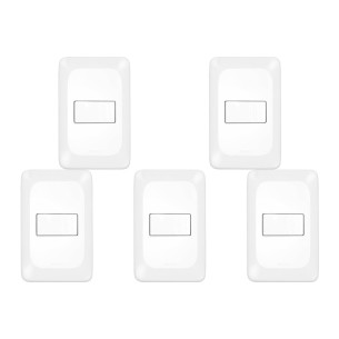 Kit C/5 - Conjunto Pial Pop 4X2 Branco Com Placa (1Simple...