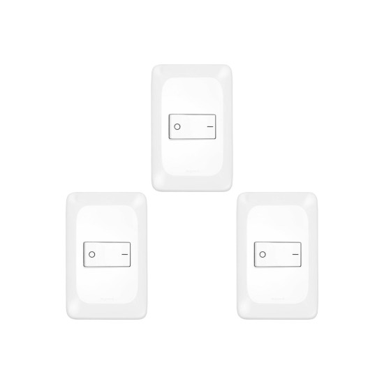 Kit C/3 - Conjunto Pial Pop 4X2 Branco Com Placa (1Bipola...