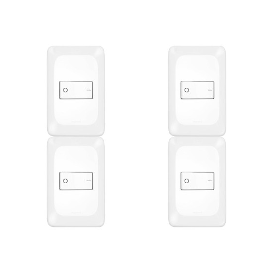 Kit C/4 - Conjunto Pial Pop 4X2 Branco Com Placa (1Bipola...