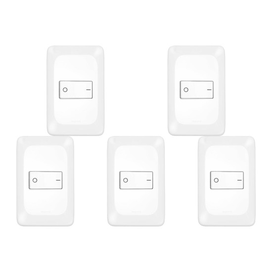 Kit C/5 - Conjunto Pial Pop 4X2 Branco Com Placa (1Bipola...