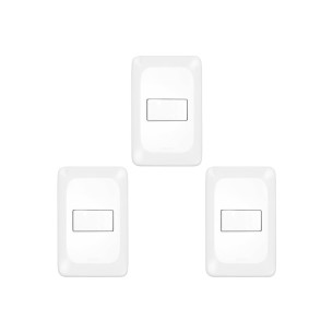 Kit C/3 - Conjunto Pial Pop 4X2 Branco Com Placa (1Parale...