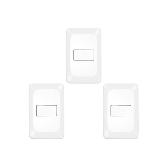 Kit C/3 - Conjunto Pial Pop 4X2 Branco Com Placa (1Parale...