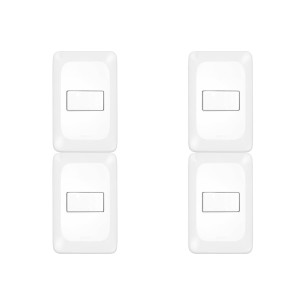 Kit C/4 - Conjunto Pial Pop 4X2 Branco Com Placa (1Parale...