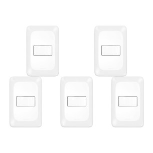 Kit C/5 - Conjunto Pial Pop 4X2 Branco Com Placa (1Parale...