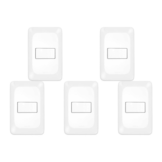 Kit C/5 - Conjunto Pial Pop 4X2 Branco Com Placa (1Parale...