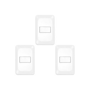 Kit C/3 - Conjunto Pial Pop 4X2 Branco Com Placa (1Campai...