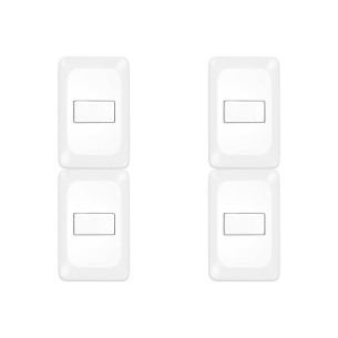 Kit C/4 - Conjunto Pial Pop 4X2 Branco Com Placa (1Campai...