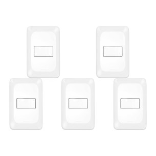 Kit C/5 - Conjunto Pial Pop 4X2 Branco Com Placa (1Campai...