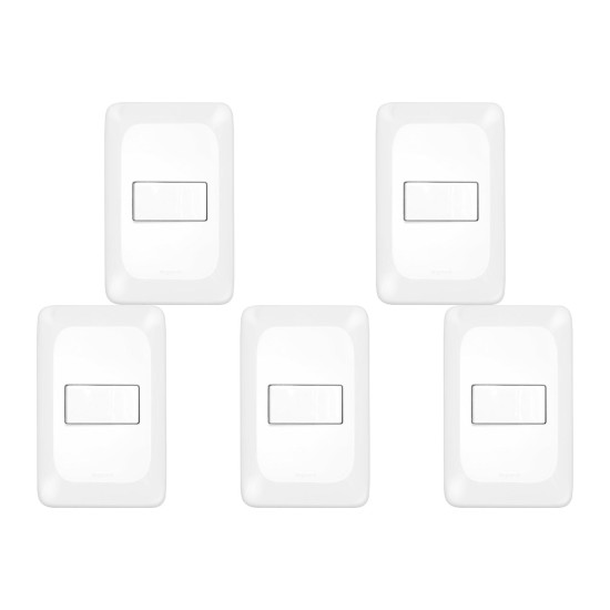 Kit C/5 - Conjunto Pial Pop 4X2 Branco Com Placa (1Campai...