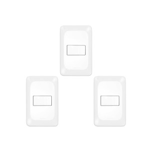 Kit C/3 - Conjunto Pial Pop 4X2 Branco Com Placa (1Tomada...