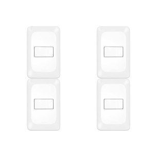 Kit C/4 - Conjunto Pial Pop 4X2 Branco Com Placa (1Tomada...