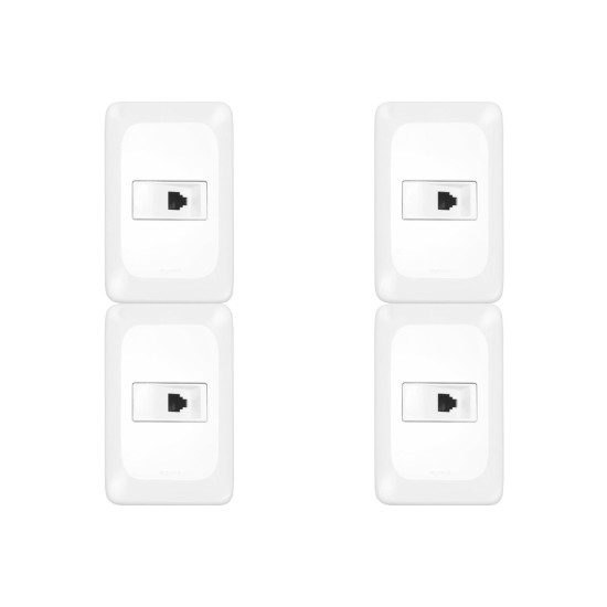 Kit C/4 - Conjunto Pial Pop 4X2 Branco Com Placa (Tomada ...