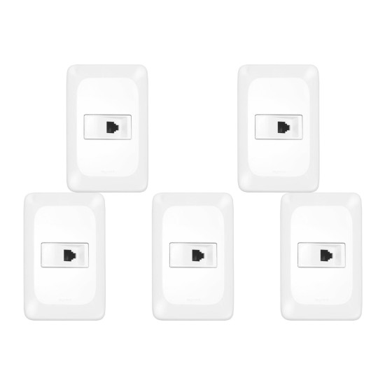 Kit C/5 - Conjunto Pial Pop 4X2 Branco Com Placa (Tomada ...