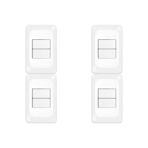 Kit C/4 - Conjunto Pial Pop 4X2 Branco Com Placa (2Simple...