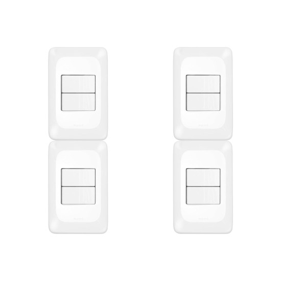 Kit C/4 - Conjunto Pial Pop 4X2 Branco Com Placa (2Simple...