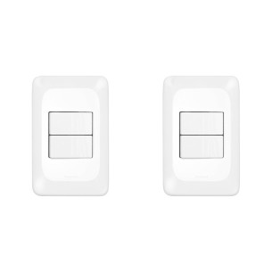 Kit C/2 - Conjunto Pial Pop 4X2 Branco Com Placa (1Simple...