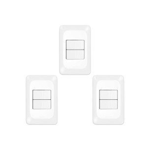 Kit C/3 - Conjunto Pial Pop 4X2 Branco Com Placa (1Simple...