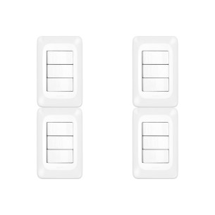 Kit C/4 - Conjunto Pial Pop 4X2 Branco Com Placa (3Simple...