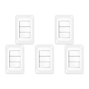 Kit C/5 - Conjunto Pial Pop 4X2 Branco Com Placa (3Simple...