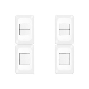 Kit C/4 - Conjunto Pial Pop 4X2 Branco Com Placa (2Parale...