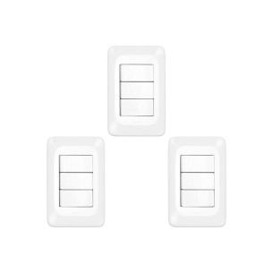 Kit C/3 - Conjunto Pial Pop 4X2 Branco Com Placa (3Parale...